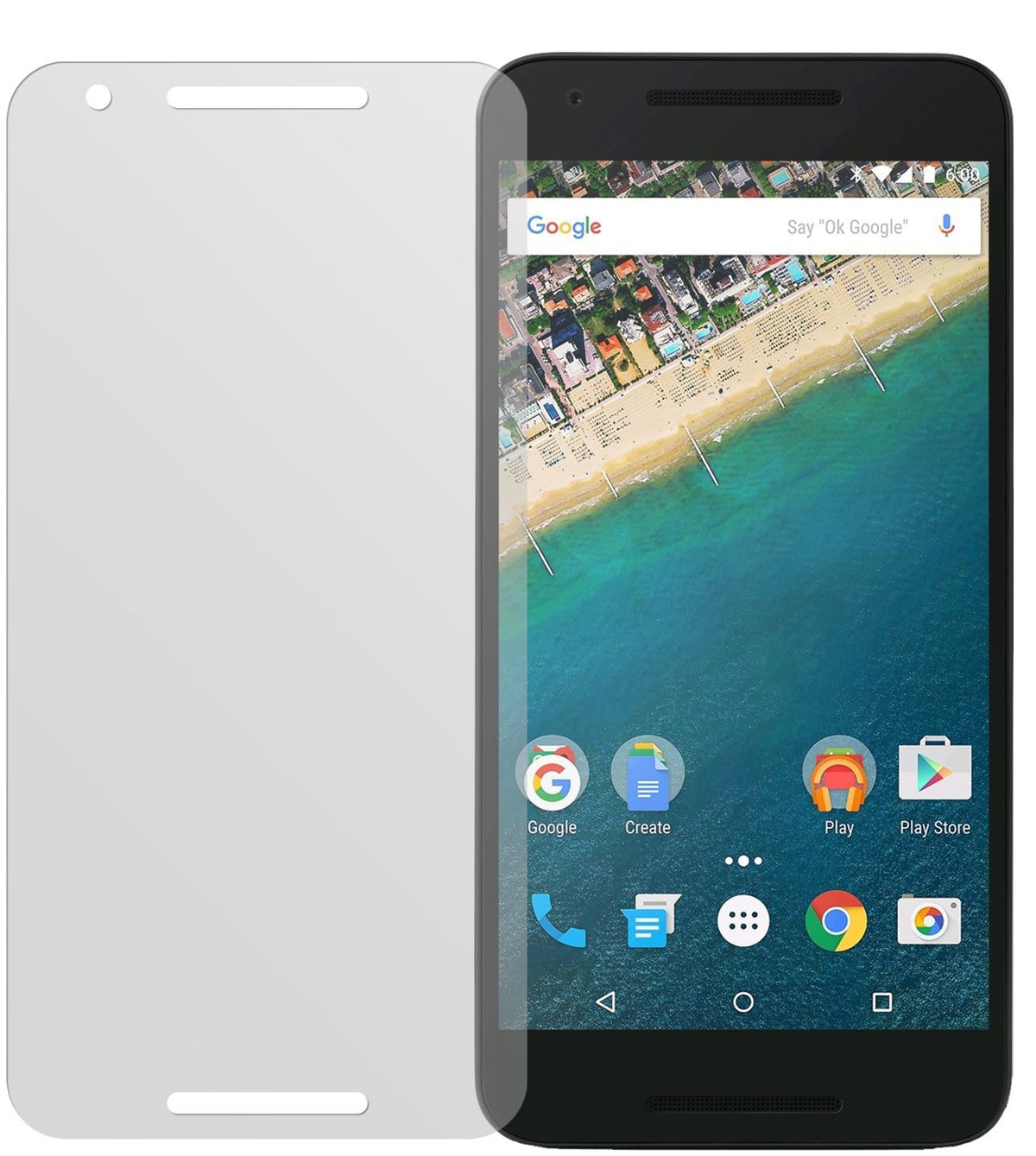 Google Nexus 5XLG mit aufgebrachter dipos Displayschutzfolie, die lästige Fingerabdrücke minimiert