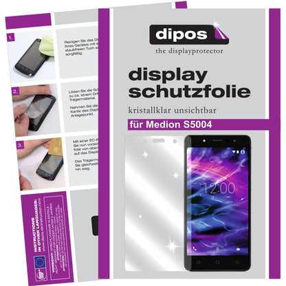 Klare Displayschutzfolie von dipos passend für Medion S5004, präziser Zuschnitt und blasenfrei montiert