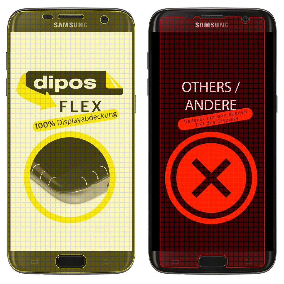 3x 3D Full Cover Schutzfolie für Samsung Galaxy S7 Edge