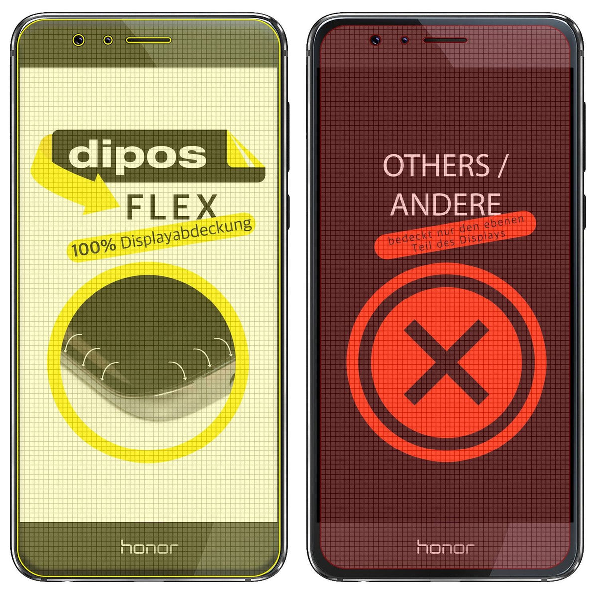 3x 3D Full Cover Schutzfolie für Huawei Honor 8