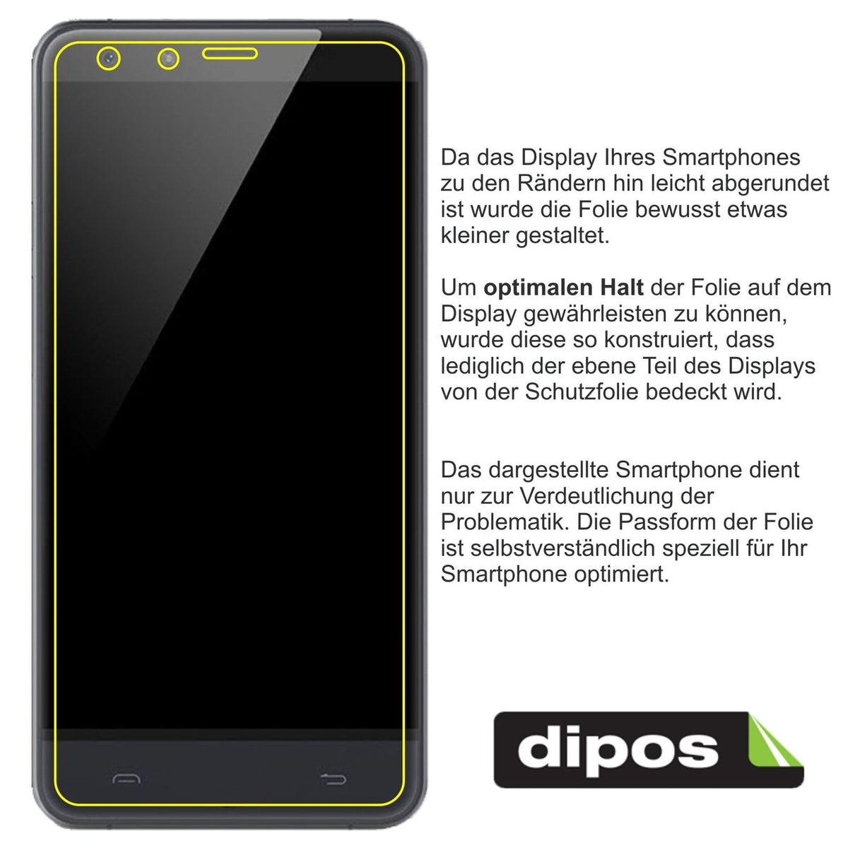 dipos Displayschutz für Vivo Xplay 6, mattierte Oberfläche, Blickschutzfilter und perfekter Passform