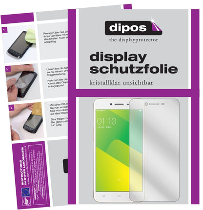 Klare Displayschutzfolie von dipos passend für Oppo A57, präziser Zuschnitt und blasenfrei montiert