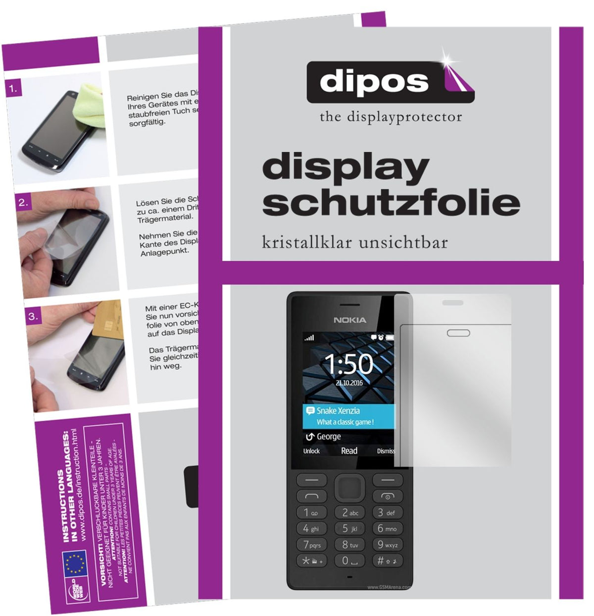 2x Schutzfolie klar für Nokia 150 Display-Schutzfolie