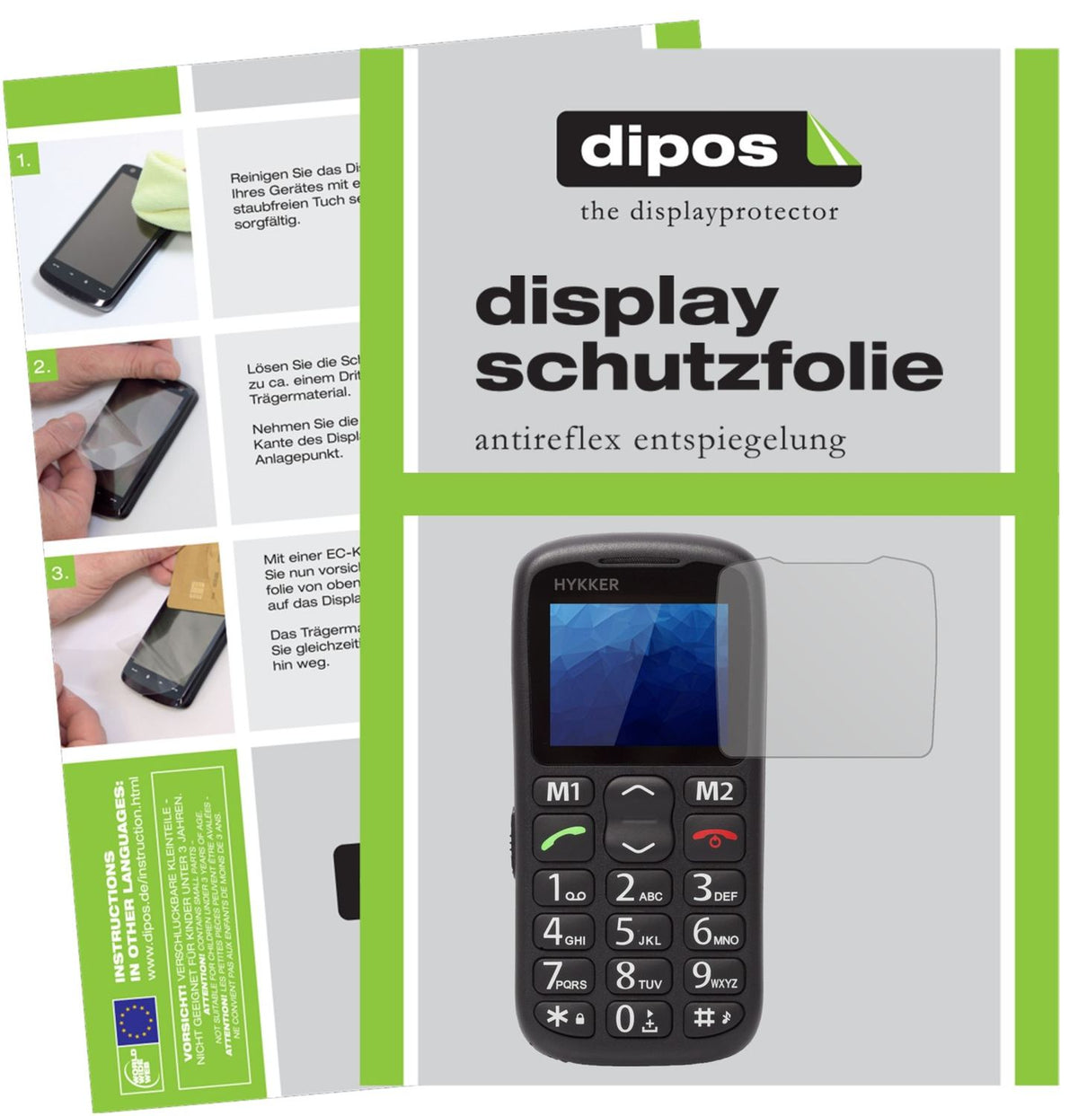 Matte Displayschutzfolie von dipos passend für Hykker Halo, präziser Zuschnitt und blasenfrei montiert