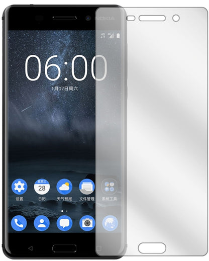 Nokia6 mit aufgebrachter dipos Displayschutzfolie, glasklare Darstellung ohne Einschränkungen