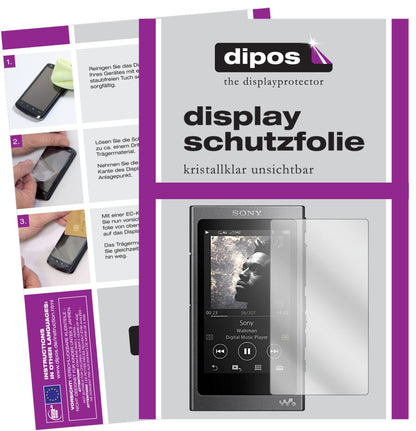 Klare Displayschutzfolie von dipos passend für Sony Walkman NW-A35, präziser Zuschnitt und blasenfrei montiert