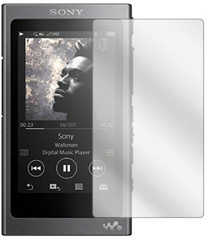 SonyWalkman NW-A35 mit aufgebrachter dipos Displayschutzfolie, glasklare Darstellung ohne Einschränkungen