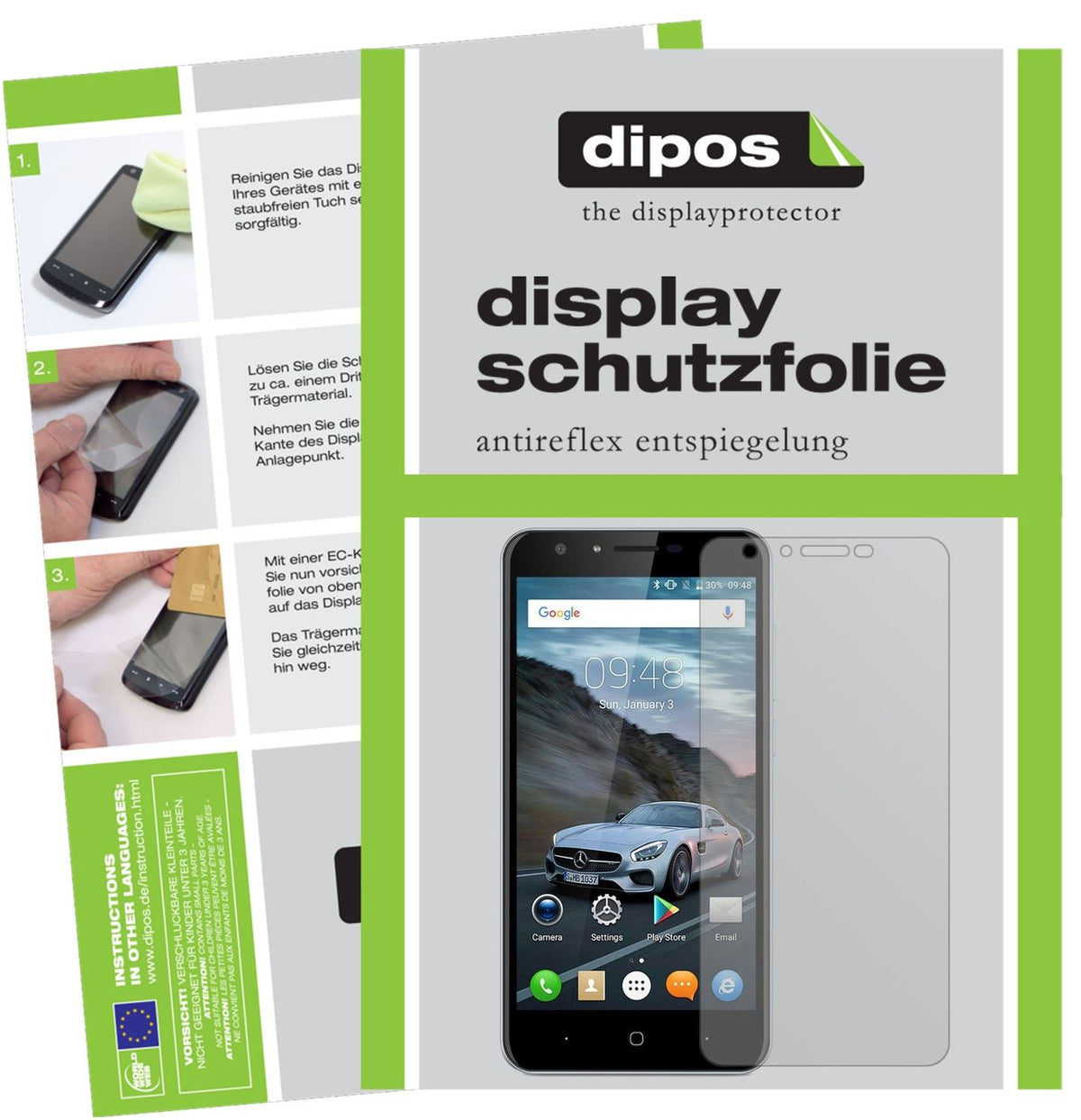 Matte Displayschutzfolie von dipos passend für Doogee Y6C, präziser Zuschnitt und blasenfrei montiert