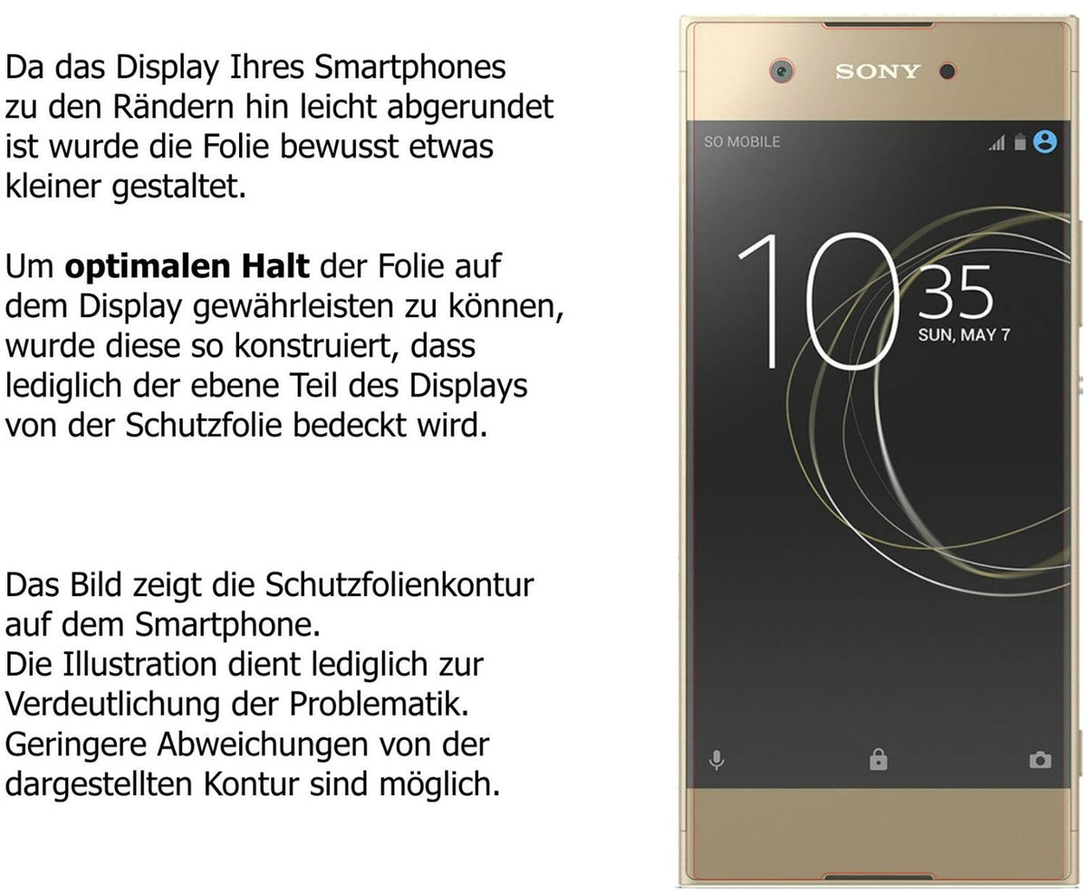 2x 9H Schutzfolie für Sony Xperia XA1 Panzerfolie