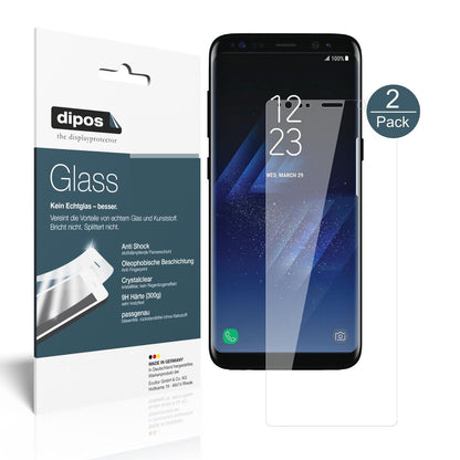 Klare Displayschutzfolie von dipos passend für Samsung Galaxy S8, 9H kratzfest und blasenfrei montiert