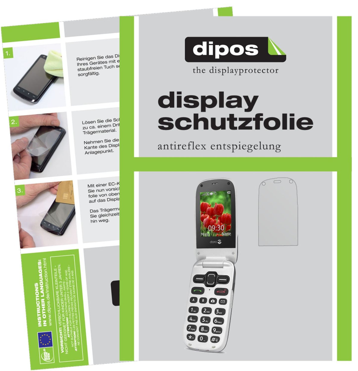 Matte Displayschutzfolie von dipos passend für Doro Secure 628, präziser Zuschnitt und blasenfrei montiert