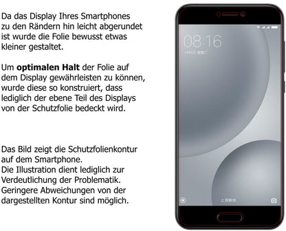 2x 9H Schutzfolie für Xiaomi Mi 5c Panzerfolie
