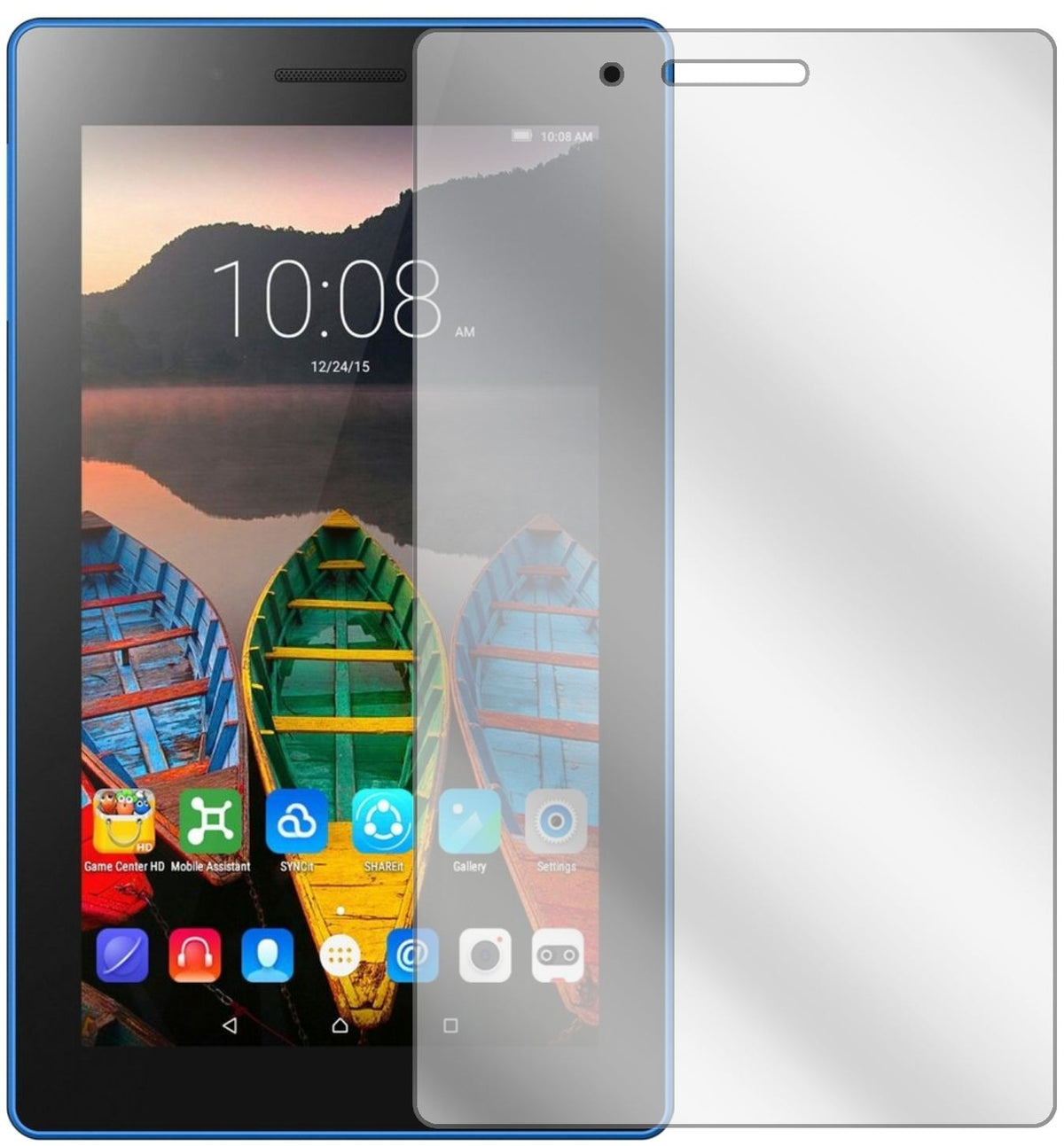 LenovoTab 3 7 Essential TB3-710F mit aufgebrachter dipos Displayschutzfolie, glasklare Darstellung ohne Einschränkungen