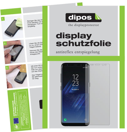 Matte Displayschutzfolie von dipos passend für Samsung Galaxy S8 Plus, präziser Zuschnitt und blasenfrei montiert