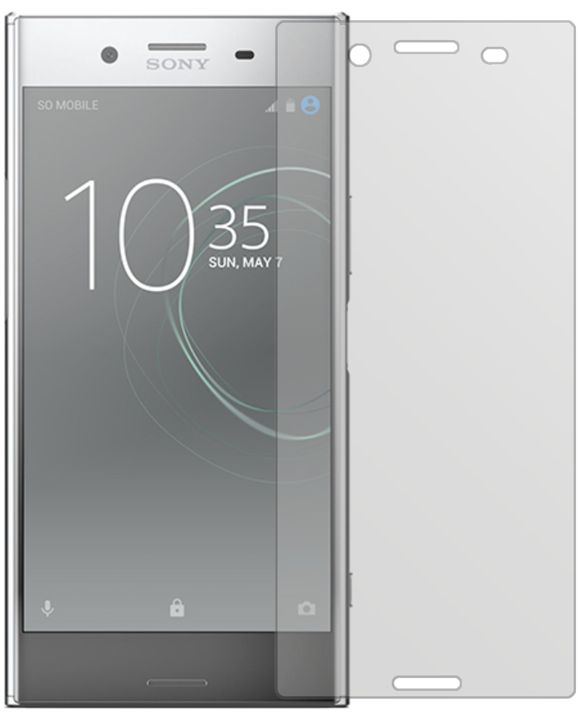 SonyXperia XZ Premium mit aufgebrachter dipos Displayschutzfolie, die lästige Fingerabdrücke minimiert