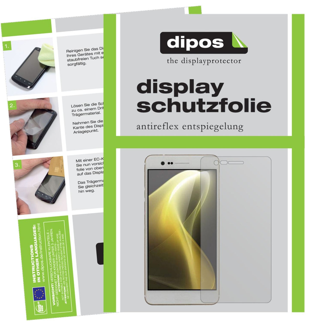 Matte Displayschutzfolie von dipos passend für Sharp Z3, präziser Zuschnitt und blasenfrei montiert