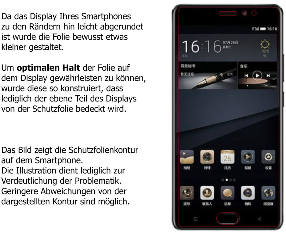 2x 9H Schutzfolie für Gionee M6S Plus Panzerfolie