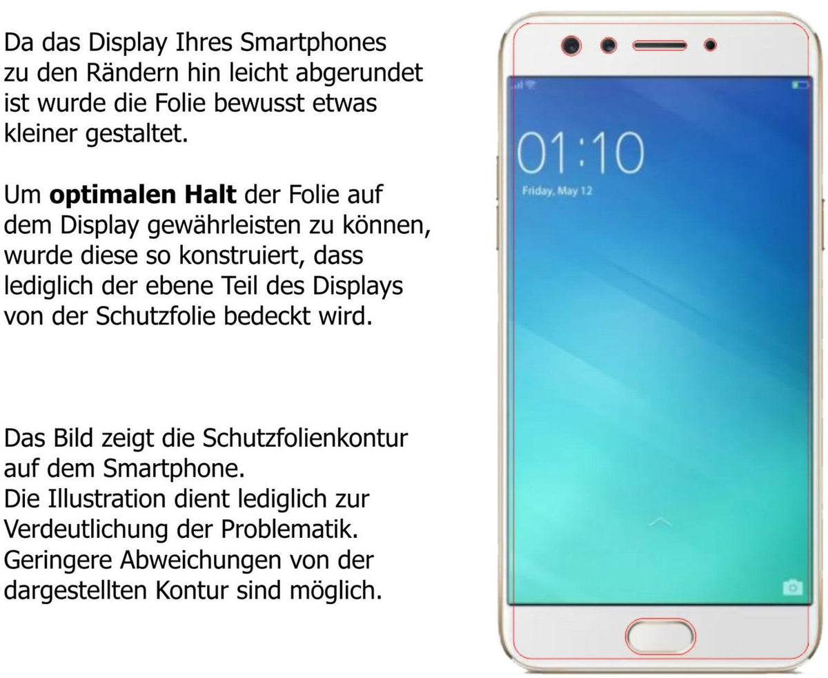 2x 9H Schutzfolie für Oppo F3 Panzerfolie