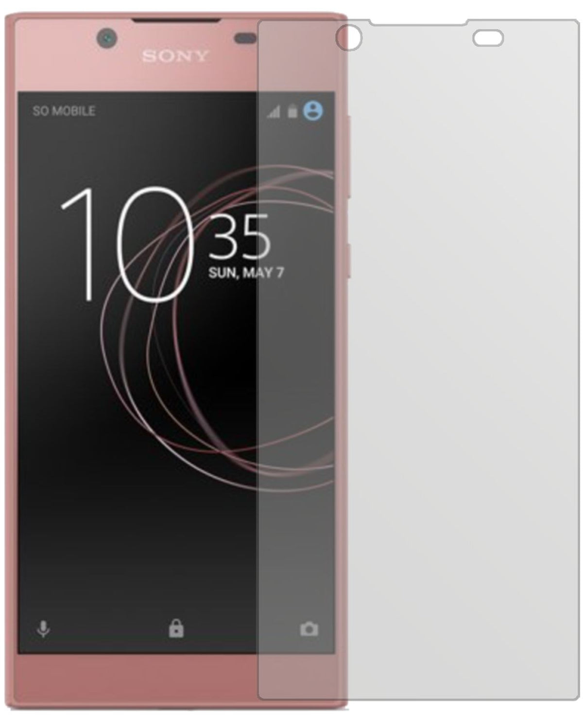 SonyXperia L1 mit aufgebrachter dipos Displayschutzfolie, die lästige Fingerabdrücke minimiert