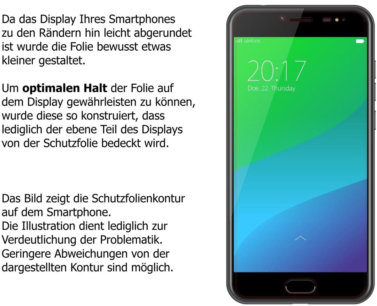 Dünne und klare Folie passend zugeschnitten für Ulefone Gemini Pro