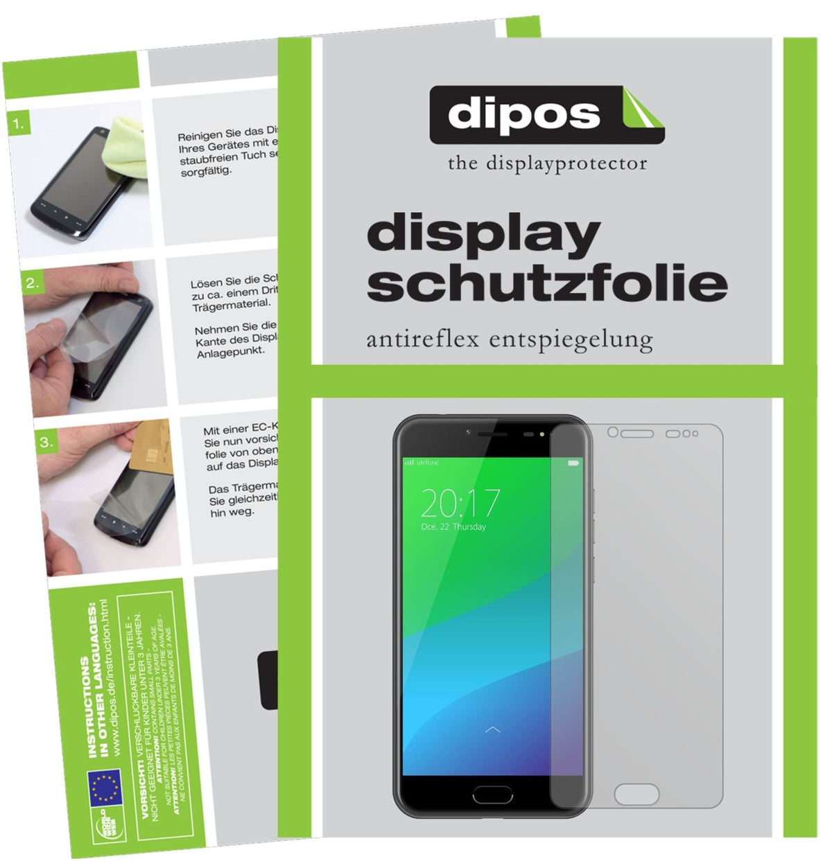 Matte Displayschutzfolie von dipos passend für Ulefone Gemini Pro, präziser Zuschnitt und blasenfrei montiert