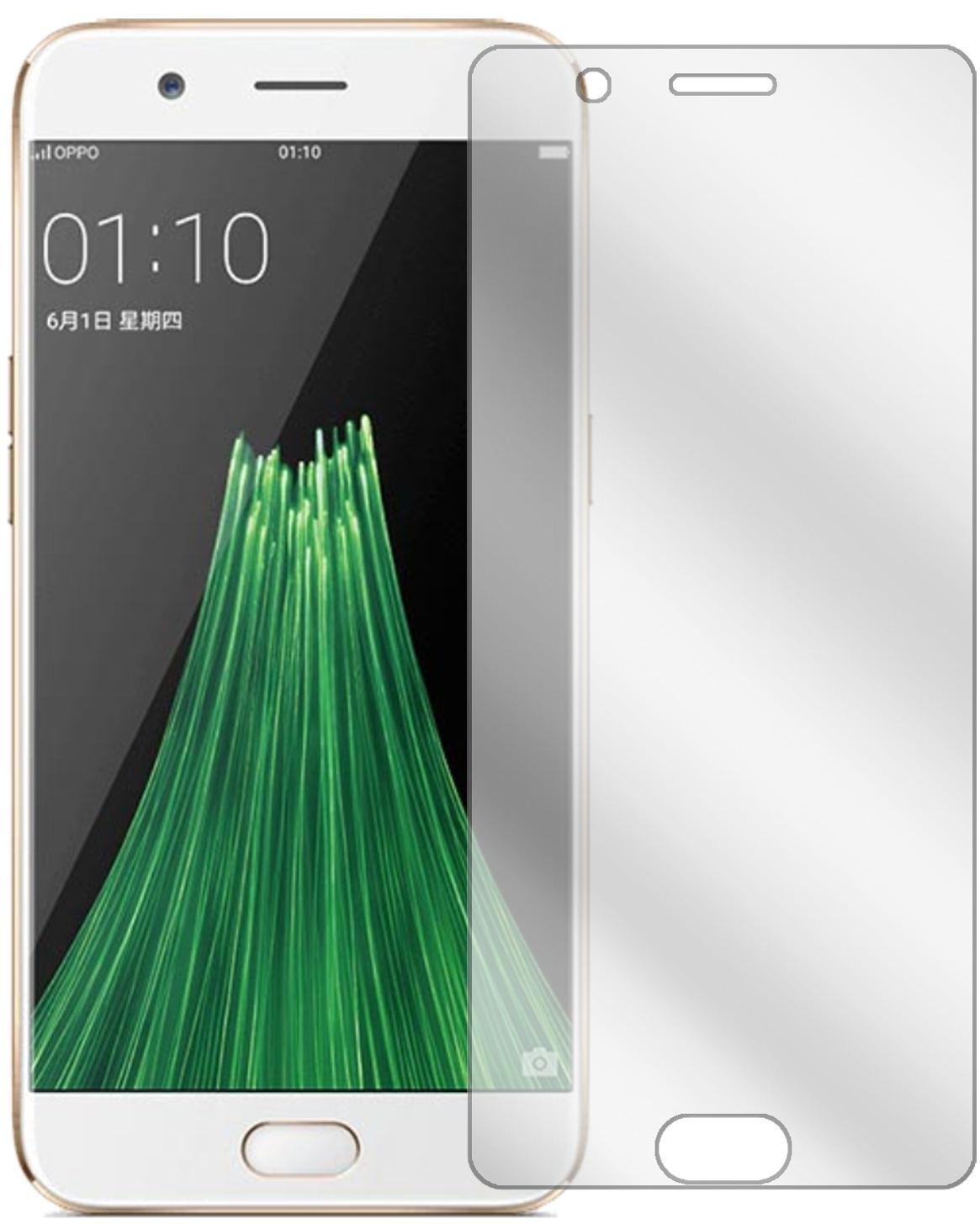 OppoR11 mit aufgebrachter dipos Displayschutzfolie, glasklare Darstellung ohne Einschränkungen