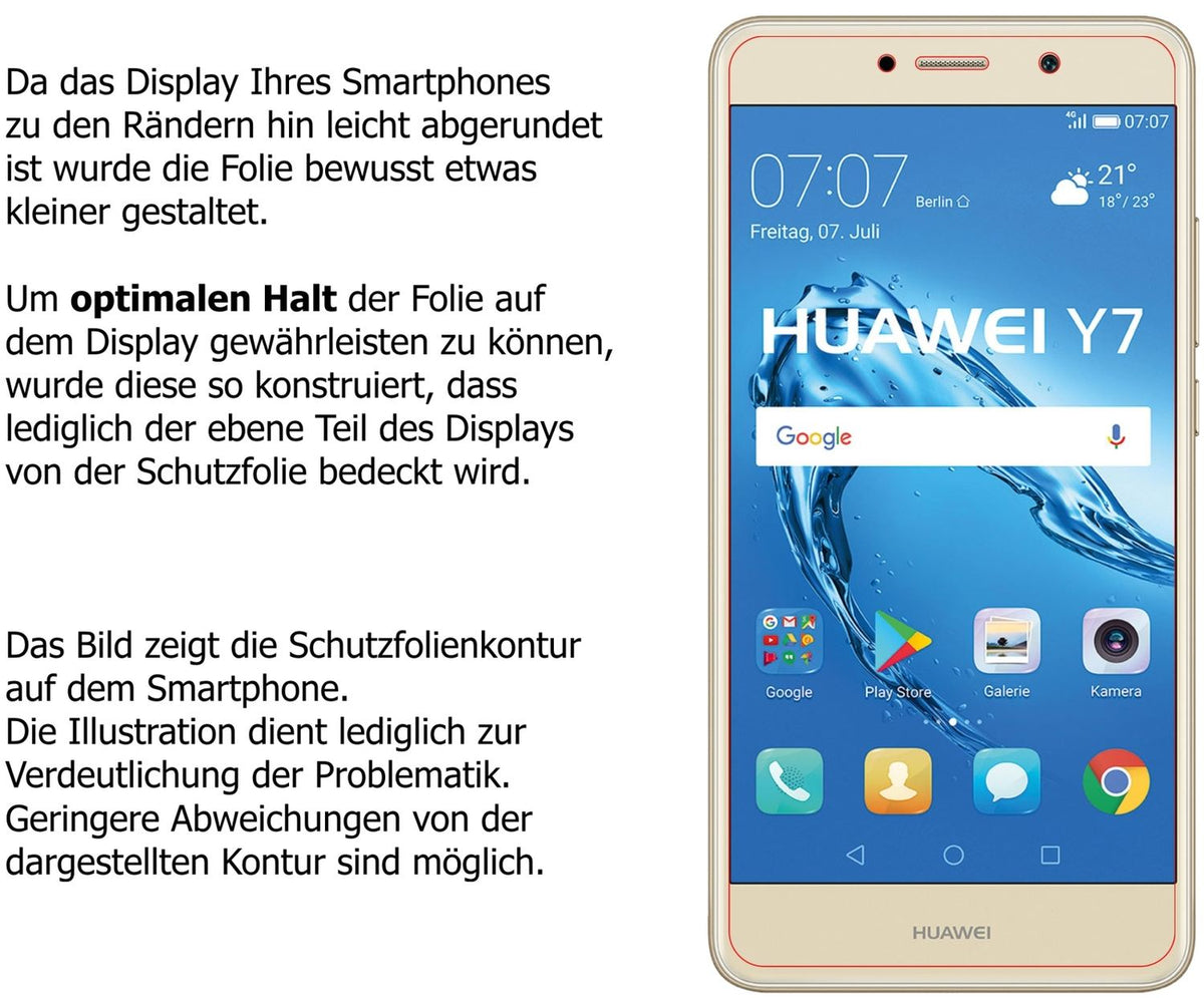 Dünne und klare Folie passend zugeschnitten für Huawei Y7 (2017)