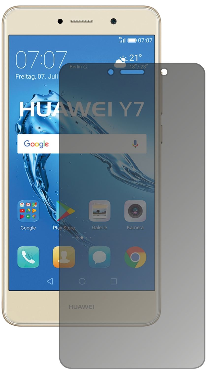 Blickschutzfolie für Huawei Y7 (2017) matt Schutzfolie Privacy