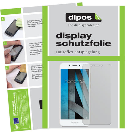 Matte Displayschutzfolie von dipos passend für Huawei Honor 6A, präziser Zuschnitt und blasenfrei montiert