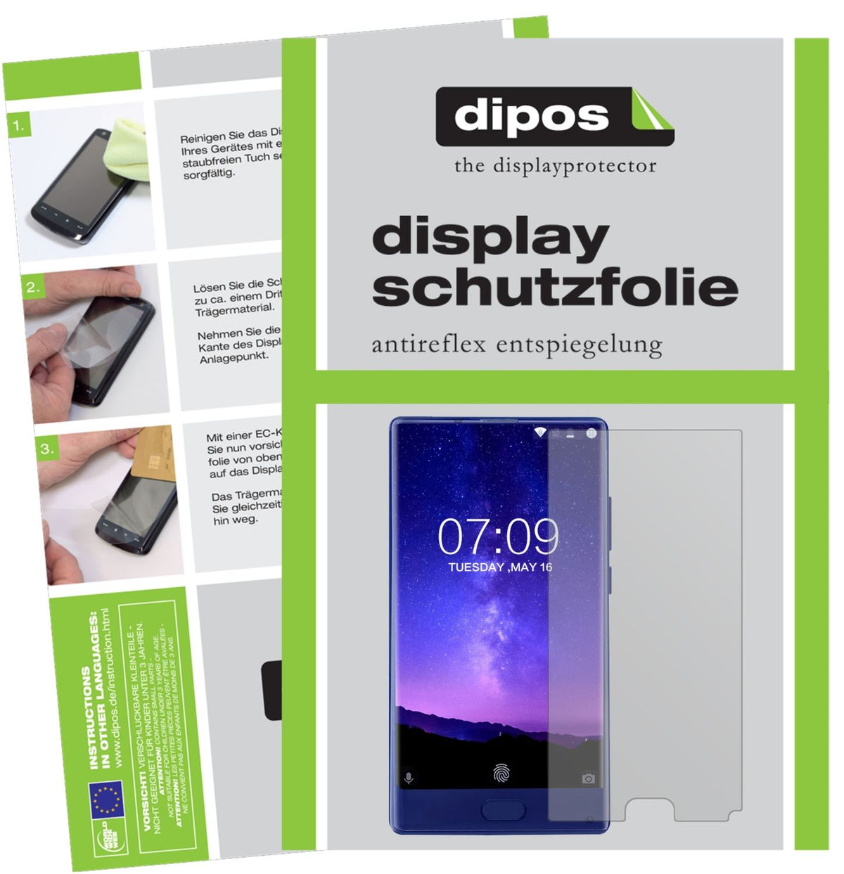 Matte Displayschutzfolie von dipos passend für Doogee Mix (5,5 Zoll), präziser Zuschnitt und blasenfrei montiert