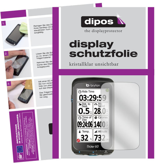 3x Schutzfolie klar für Bryton Rider 60 Display-Schutzfolie