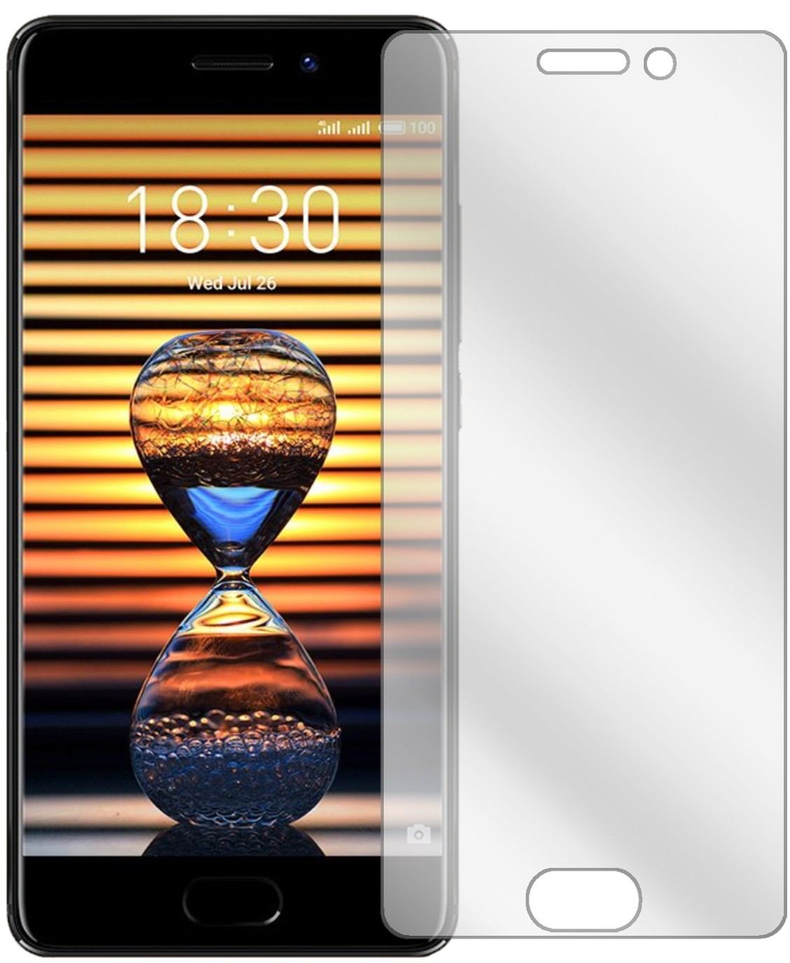 MeizuPro 7 mit aufgebrachter dipos Displayschutzfolie, glasklare Darstellung ohne Einschränkungen