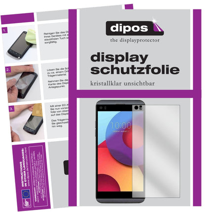 Klare Displayschutzfolie von dipos passend für LG Q8, präziser Zuschnitt und blasenfrei montiert