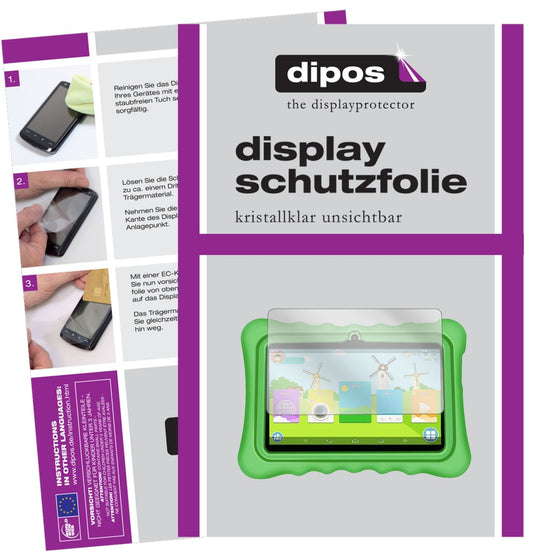 2x Schutzfolie klar für Yuntab Q88 Kids Tablet Display-Schutzfolie