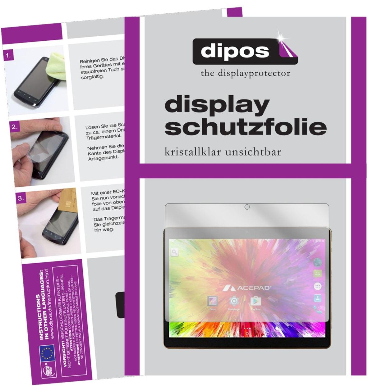 2x Schutzfolie klar für Acepad A121 Display-Schutzfolie