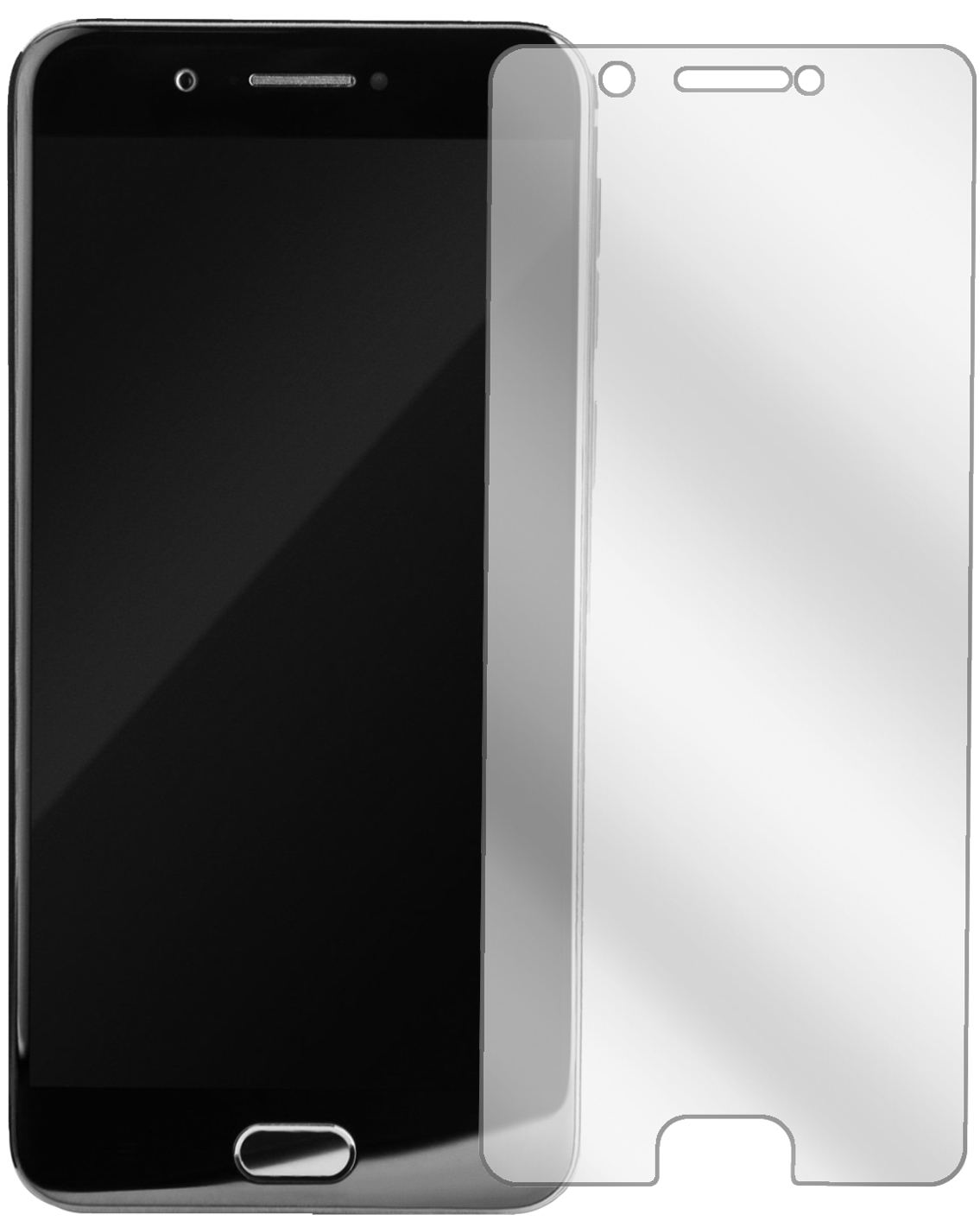 YotaPhone3 mit aufgebrachter dipos Displayschutzfolie, glasklare Darstellung ohne Einschränkungen