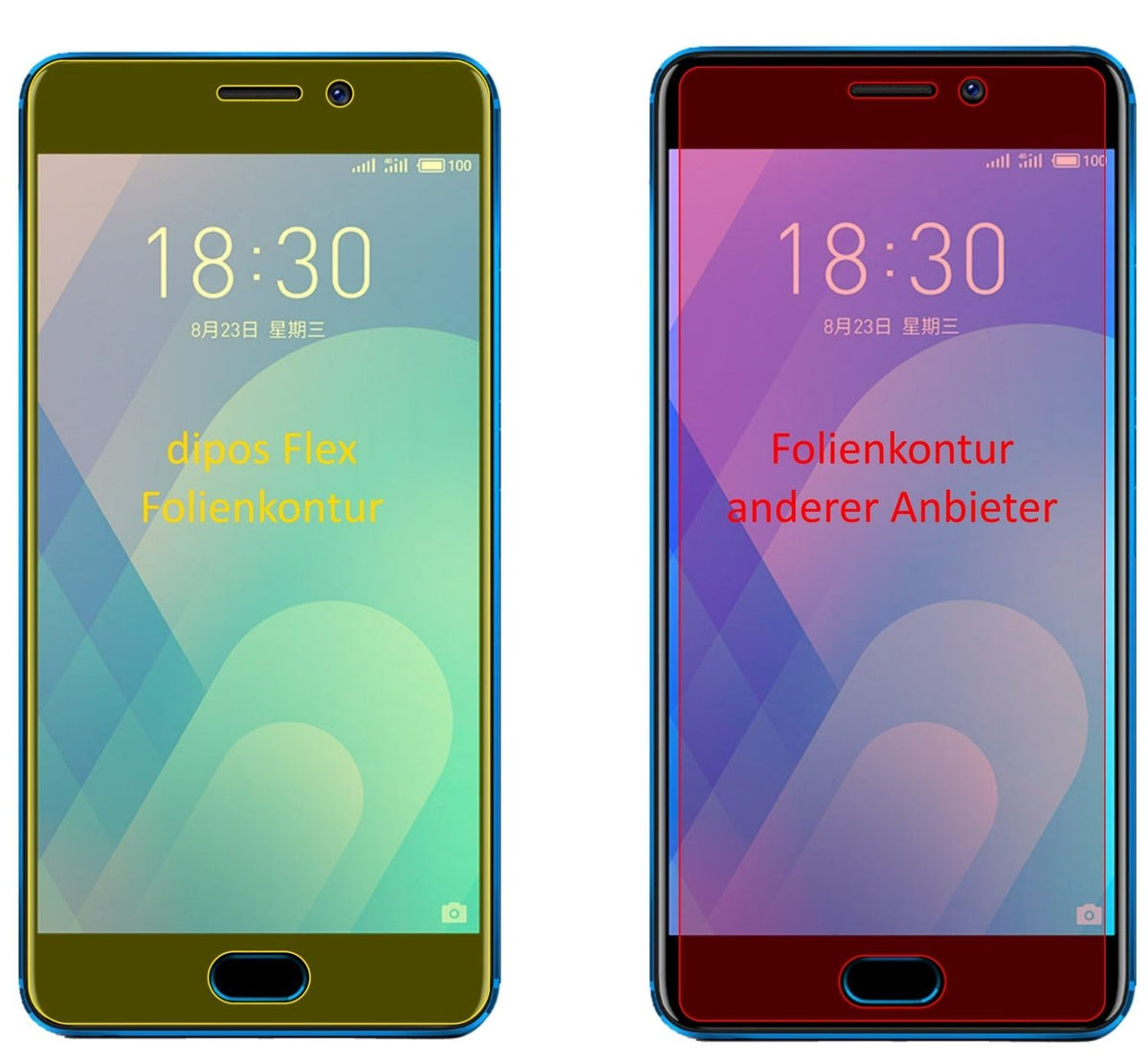 3x 3D Full Cover Schutzfolie für Meizu M6 Note