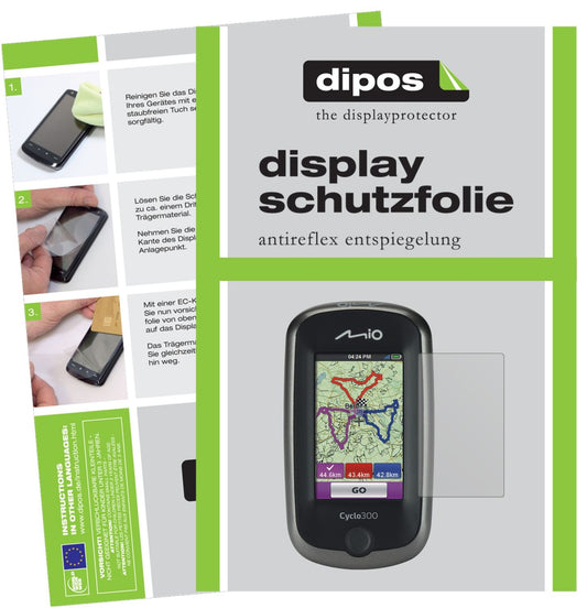 3x Schutzfolie matt für Mitac Mio Cyclo 300 Display-Schutzfolie