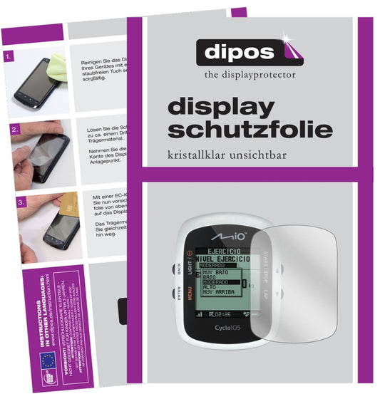 3x Schutzfolie klar für Mitac Mio Cyclo 105 H Display-Schutzfolie