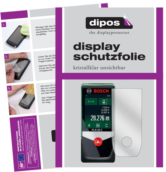 3x Schutzfolie klar für Bosch PLR 50 C Display-Schutzfolie