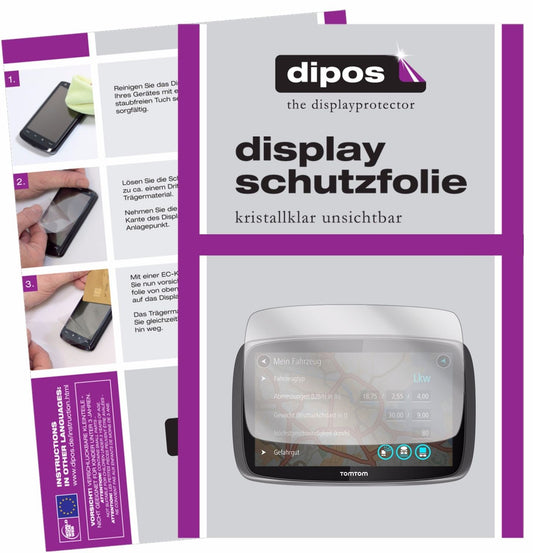 3x Schutzfolie klar für TomTom Trucker 500 Display-Schutzfolie