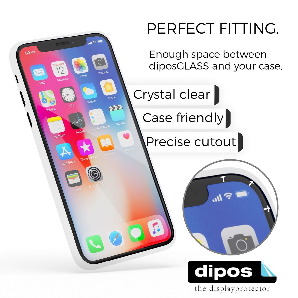 Flexible TPU-Folie passend zugeschnitten für Apple iPhone X, vollständige Abdeckung