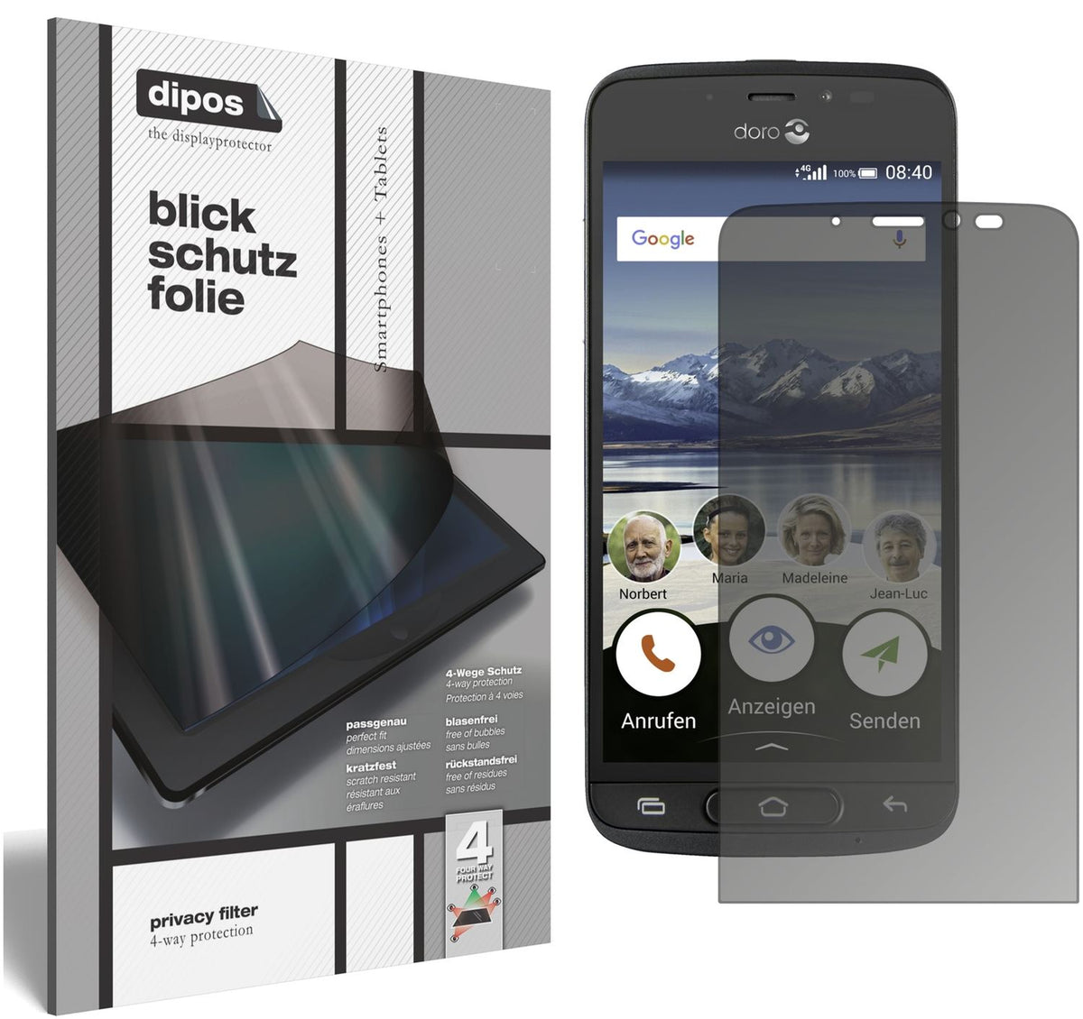 Blickschutzfolie für Doro 8040 matt Schutzfolie Privacy