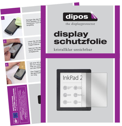 2x Schutzfolie klar für Pocketbook InkPad 2 PB840 Display-Schutzfolie