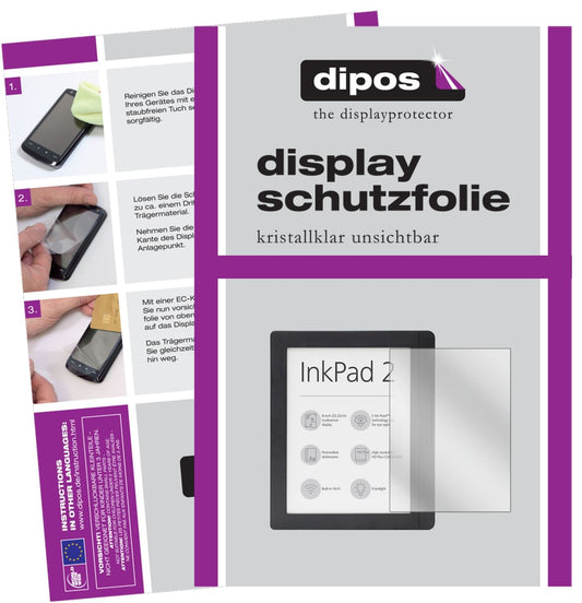 2x Schutzfolie klar für Pocketbook InkPad 2 PB840 Display-Schutzfolie