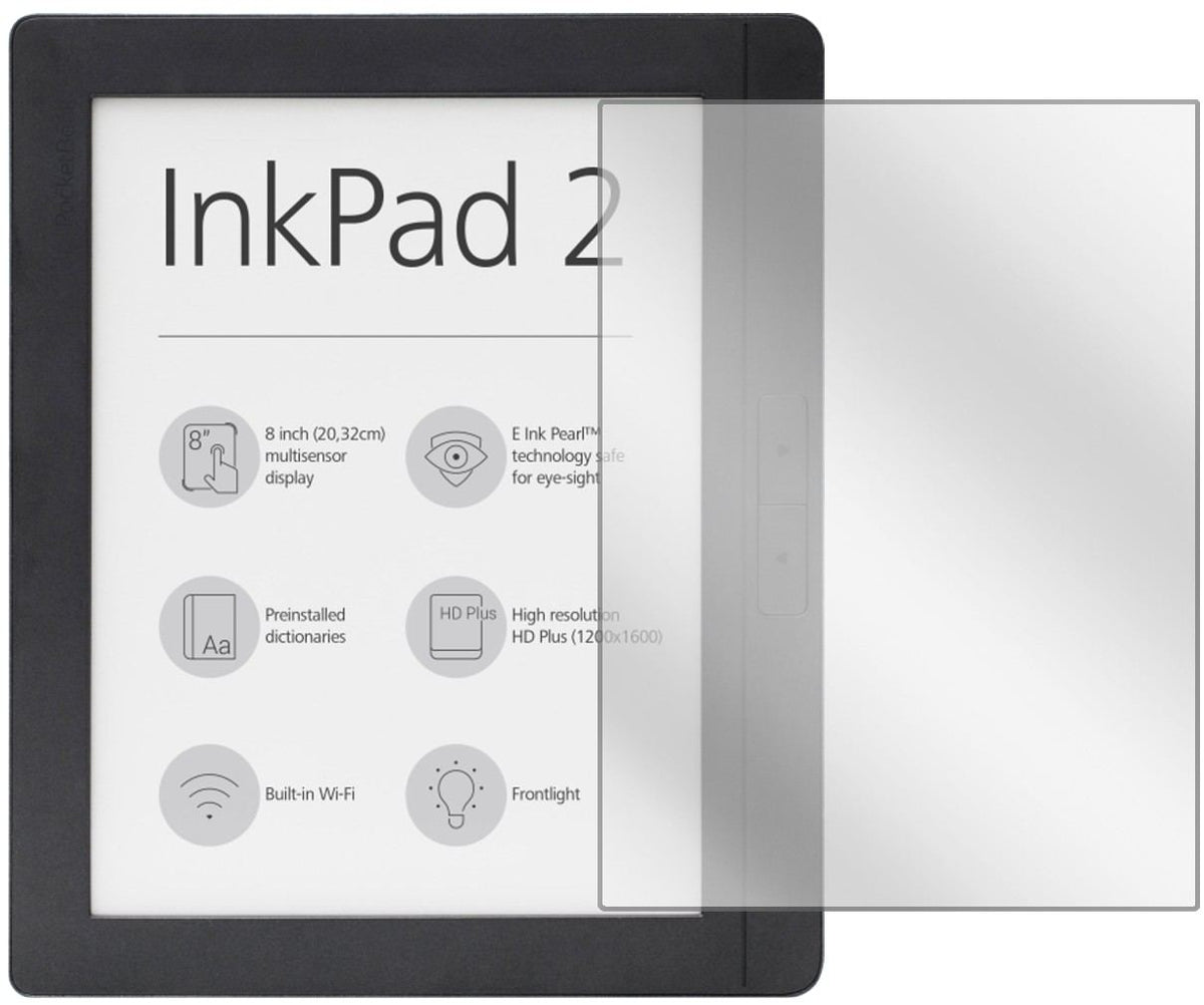 2x Schutzfolie klar für Pocketbook InkPad 2 PB840 Display-Schutzfolie