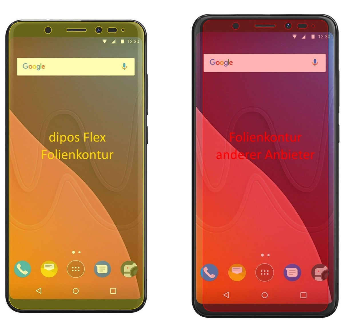 3x 3D Full Cover Schutzfolie für Wiko View