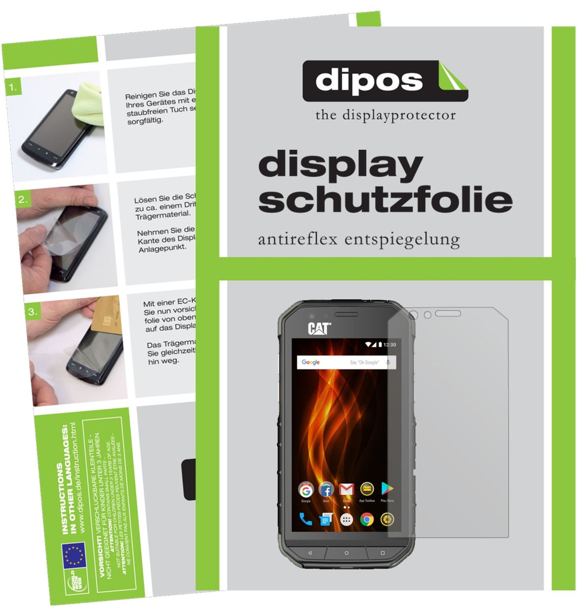 Matte Displayschutzfolie von dipos passend für Caterpillar Cat S31, präziser Zuschnitt und blasenfrei montiert