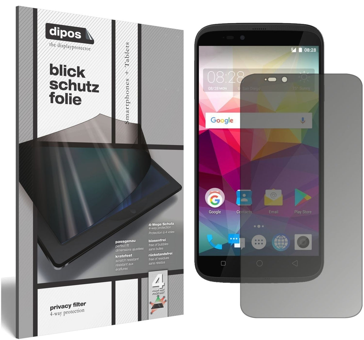 Blickschutzfolie für Coolpad Splatter matt Schutzfolie Privacy