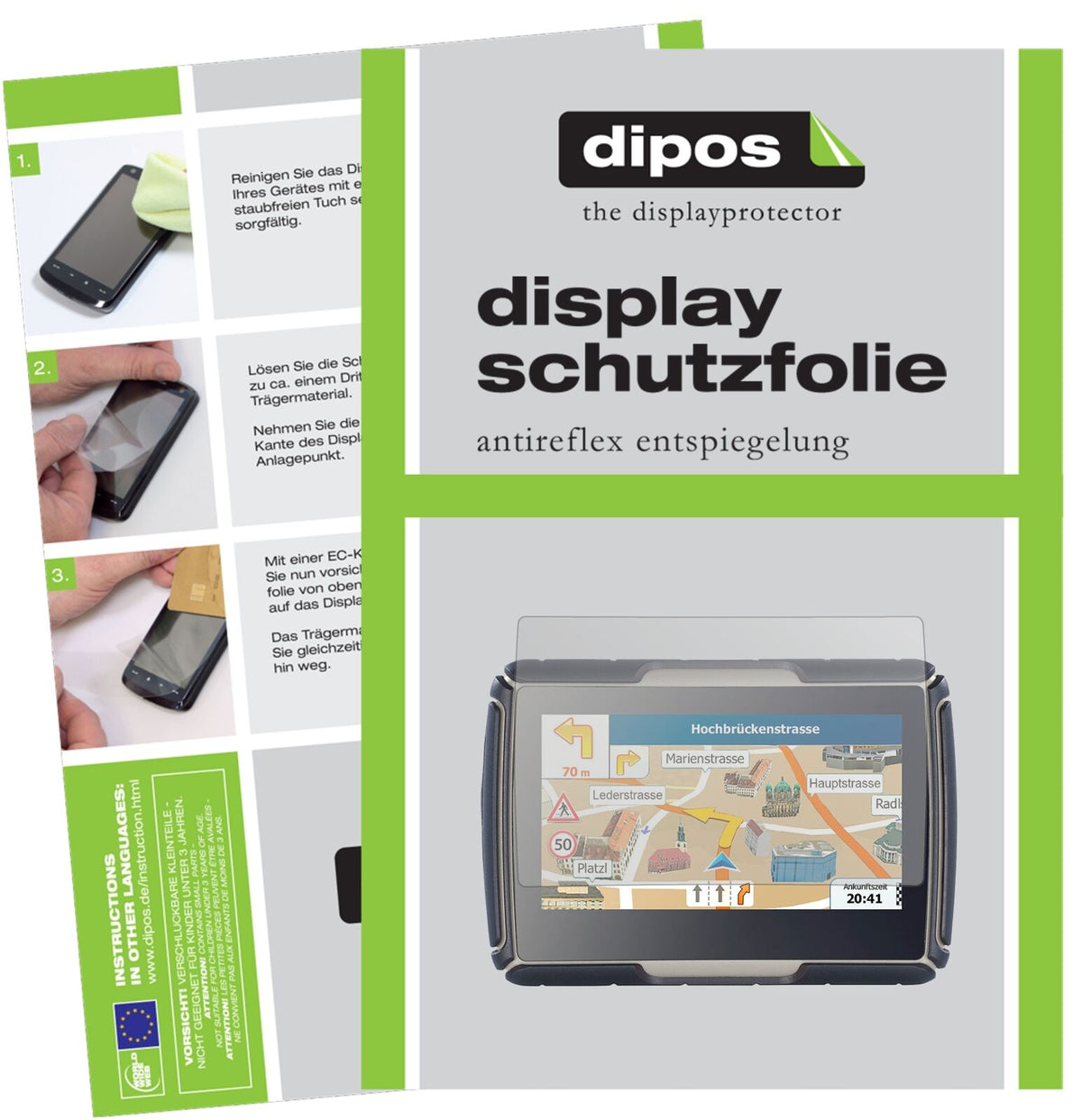 3x Schutzfolie matt für NavGear TourMate N4 Display-Schutzfolie